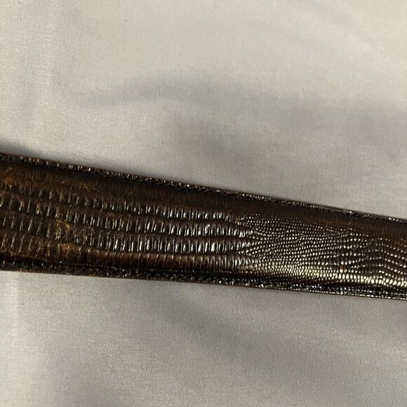 Tino Cosma Belt Mens 38 Genuine Leather Solid Brass Made Italy Dress Accessory - Picture 14 of 16